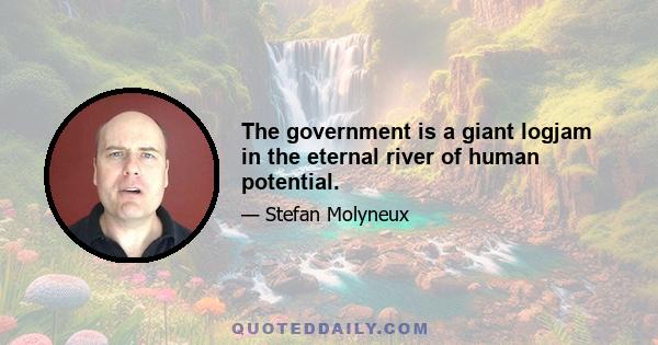 The government is a giant logjam in the eternal river of human potential.