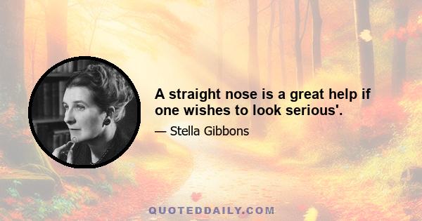 A straight nose is a great help if one wishes to look serious'.