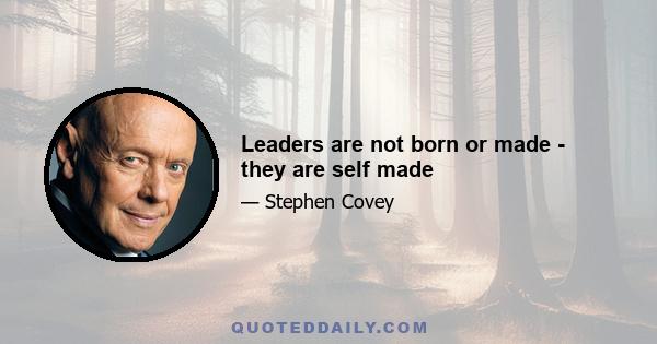 Leaders are not born or made - they are self made