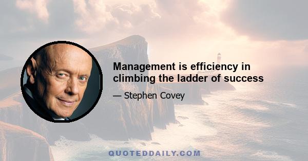 Management is efficiency in climbing the ladder of success