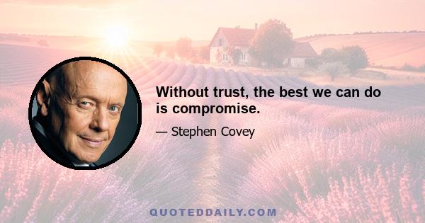 Without trust, the best we can do is compromise.