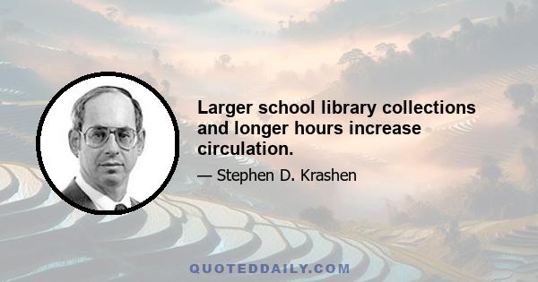 Larger school library collections and longer hours increase circulation.