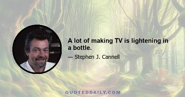 A lot of making TV is lightening in a bottle.