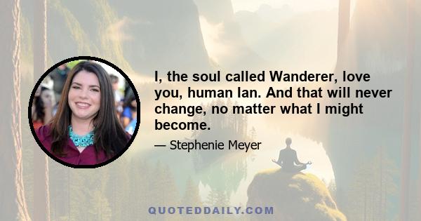 I, the soul called Wanderer, love you, human Ian. And that will never change, no matter what I might become.