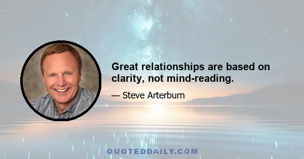 Great relationships are based on clarity, not mind-reading.