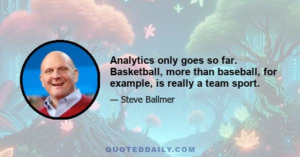 Analytics only goes so far. Basketball, more than baseball, for example, is really a team sport.