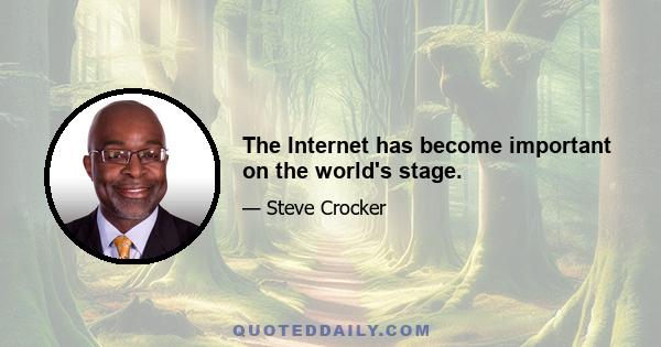 The Internet has become important on the world's stage.