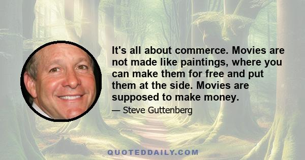 It's all about commerce. Movies are not made like paintings, where you can make them for free and put them at the side. Movies are supposed to make money.