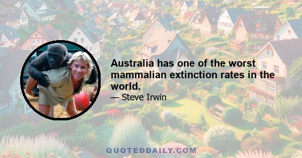 Australia has one of the worst mammalian extinction rates in the world.