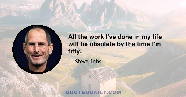 All the work I've done in my life will be obsolete by the time I'm fifty.