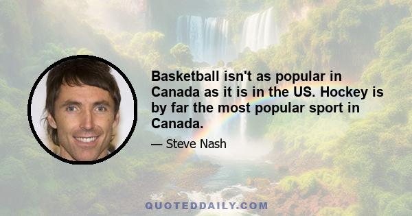 Basketball isn't as popular in Canada as it is in the US. Hockey is by far the most popular sport in Canada.