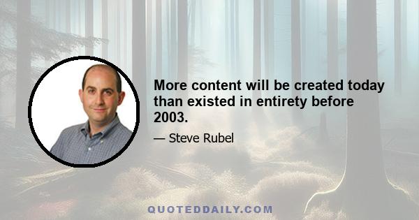 More content will be created today than existed in entirety before 2003.