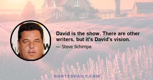 David is the show. There are other writers, but it's David's vision.