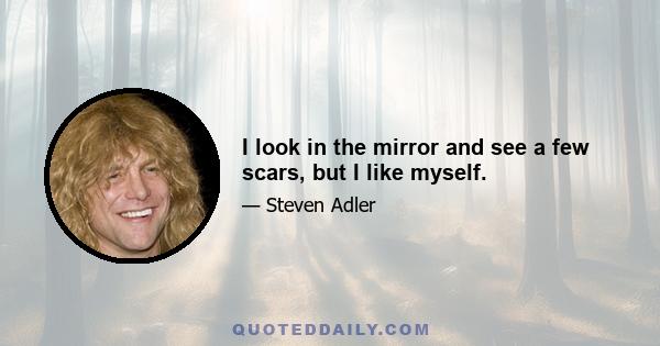 I look in the mirror and see a few scars, but I like myself.