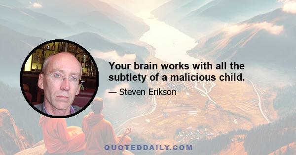 Your brain works with all the subtlety of a malicious child.