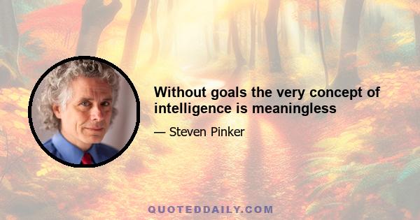 Without goals the very concept of intelligence is meaningless