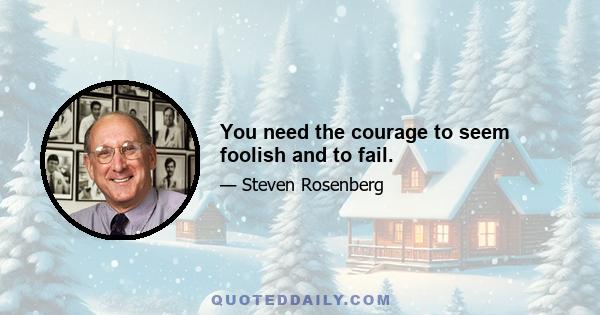 You need the courage to seem foolish and to fail.