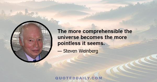 The more comprehensible the universe becomes the more pointless it seems.