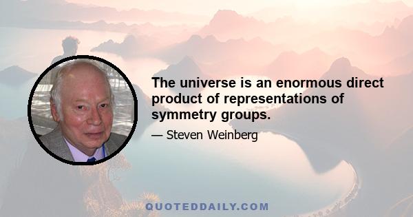 The universe is an enormous direct product of representations of symmetry groups.