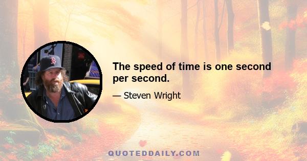 The speed of time is one second per second.