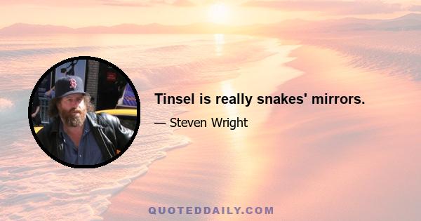 Tinsel is really snakes' mirrors.