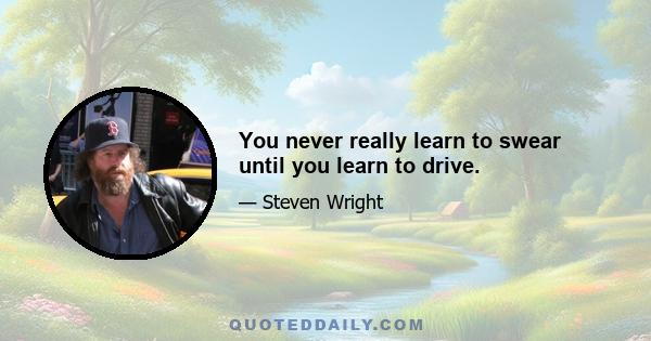 You never really learn to swear until you learn to drive.