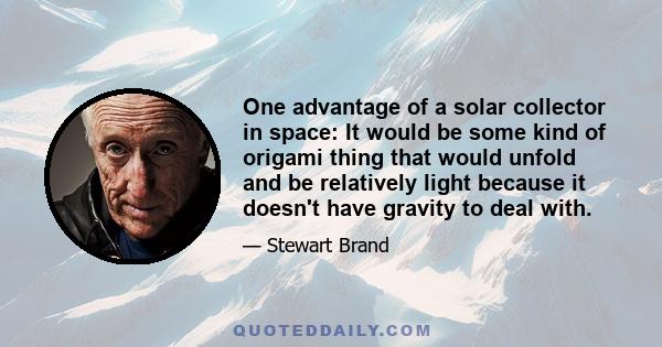 One advantage of a solar collector in space: It would be some kind of origami thing that would unfold and be relatively light because it doesn't have gravity to deal with.