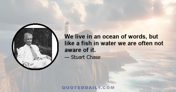 We live in an ocean of words, but like a fish in water we are often not aware of it.