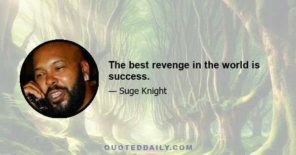 The best revenge in the world is success.