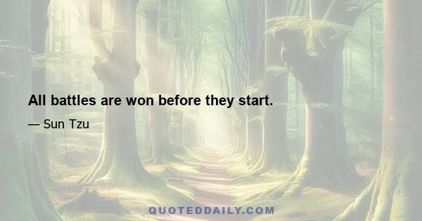 All battles are won before they start.