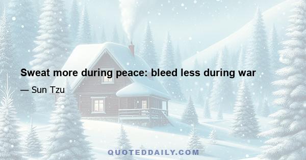 Sweat more during peace: bleed less during war