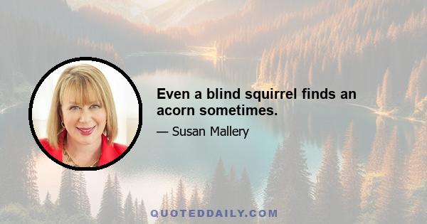 Even a blind squirrel finds an acorn sometimes.