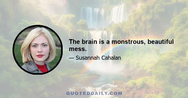 The brain is a monstrous, beautiful mess.