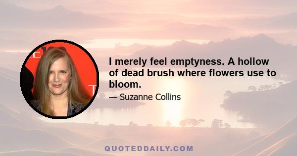 I merely feel emptyness. A hollow of dead brush where flowers use to bloom.