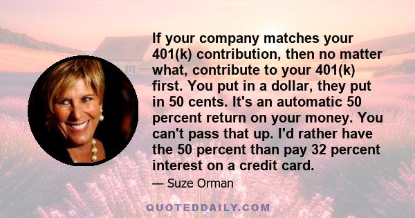 If your company matches your 401(k) contribution, then no matter what, contribute to your 401(k) first. You put in a dollar, they put in 50 cents. It's an automatic 50 percent return on your money. You can't pass that