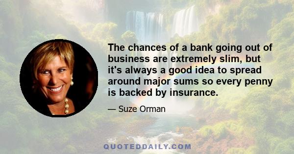 The chances of a bank going out of business are extremely slim, but it's always a good idea to spread around major sums so every penny is backed by insurance.