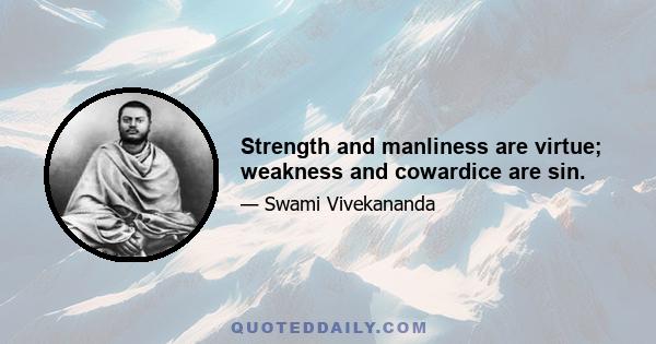 Strength and manliness are virtue; weakness and cowardice are sin.