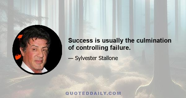 Success is usually the culmination of controlling failure.