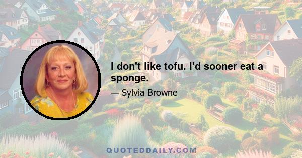 I don't like tofu. I'd sooner eat a sponge.