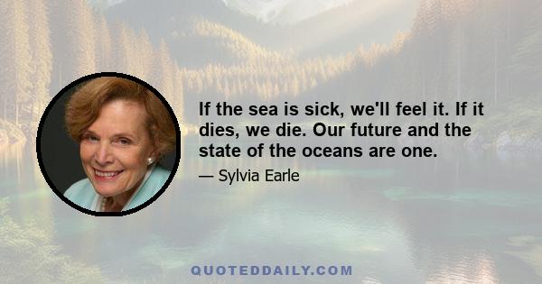 If the sea is sick, we'll feel it. If it dies, we die. Our future and the state of the oceans are one.