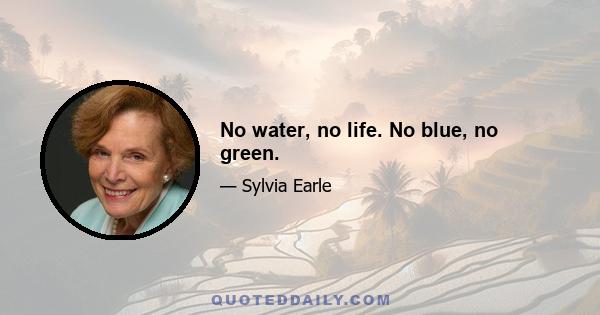 No water, no life. No blue, no green.