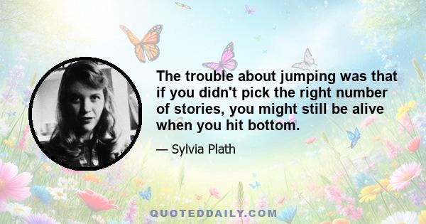 The trouble about jumping was that if you didn't pick the right number of stories, you might still be alive when you hit bottom.