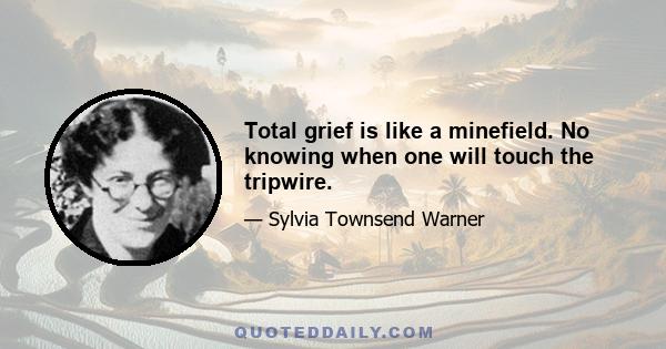 Total grief is like a minefield. No knowing when one will touch the tripwire.