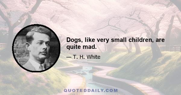 Dogs, like very small children, are quite mad.