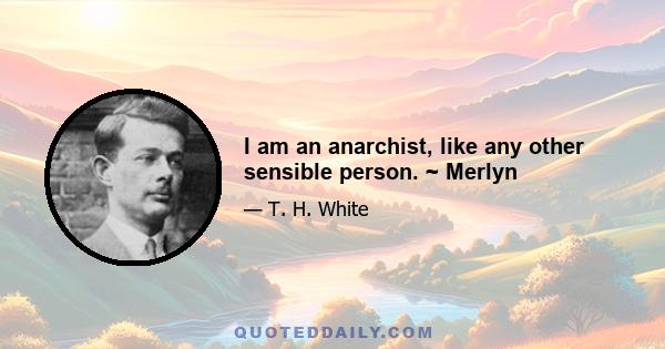 I am an anarchist, like any other sensible person. ~ Merlyn