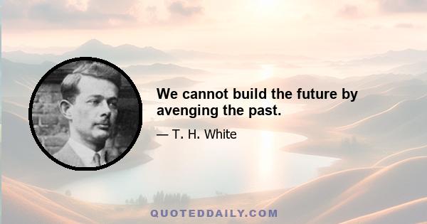 We cannot build the future by avenging the past.