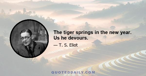 The tiger springs in the new year. Us he devours.