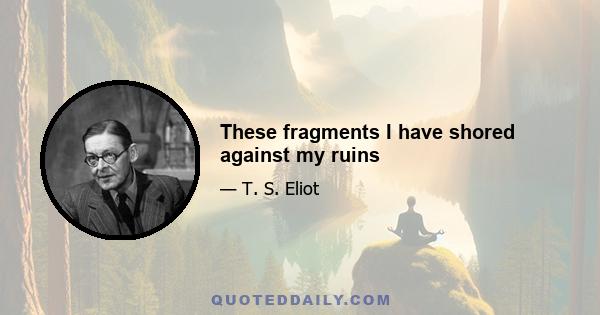 These fragments I have shored against my ruins