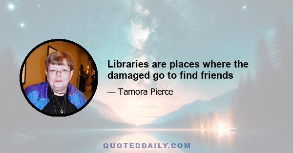 Libraries are places where the damaged go to find friends