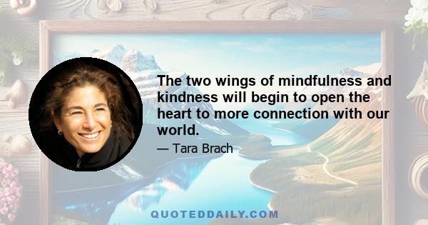 The two wings of mindfulness and kindness will begin to open the heart to more connection with our world.